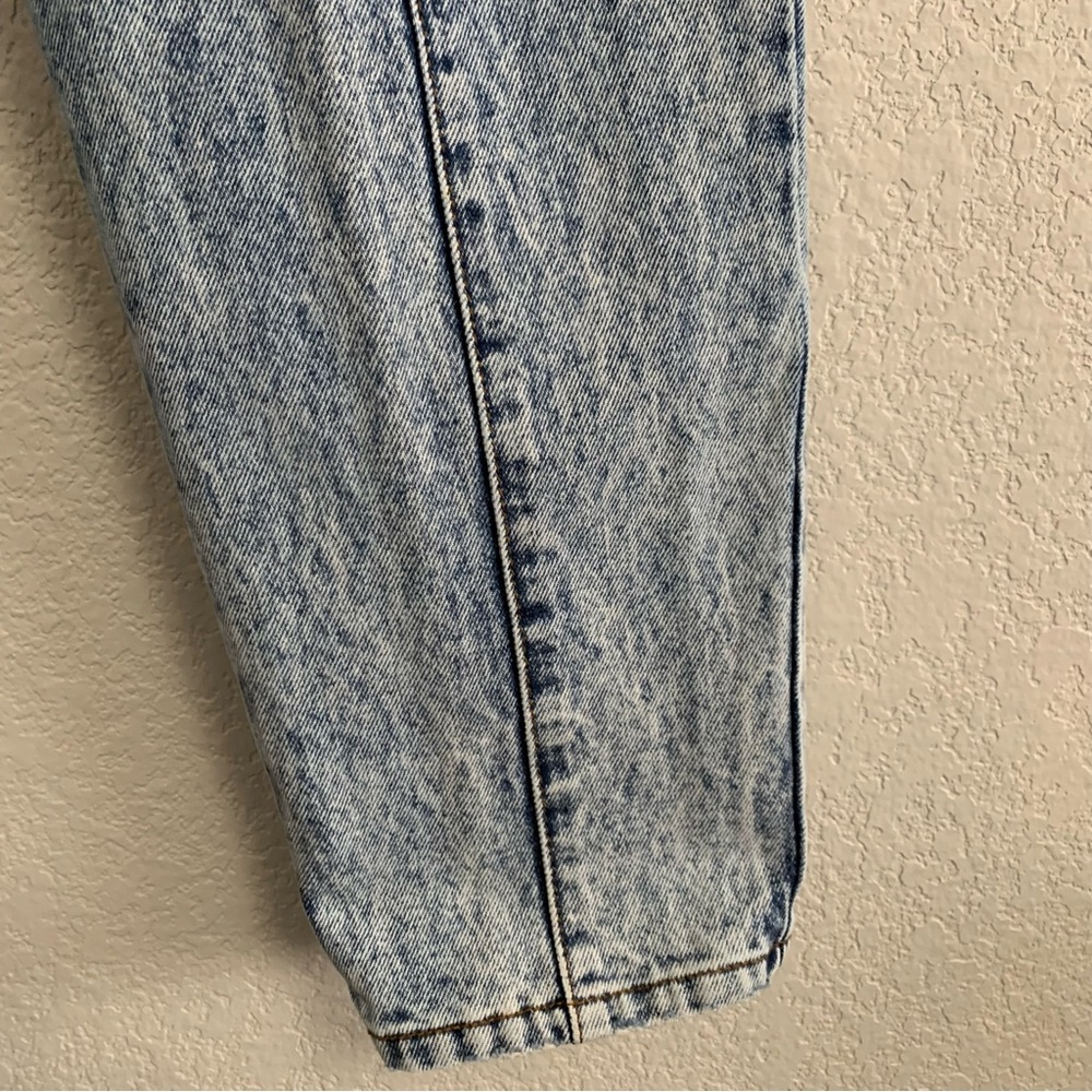 Vtg Jordache Jeans Womens 8 Acid Wash Bare Back Pleated High Rise Tapered Baggy - Picture 7 of 16